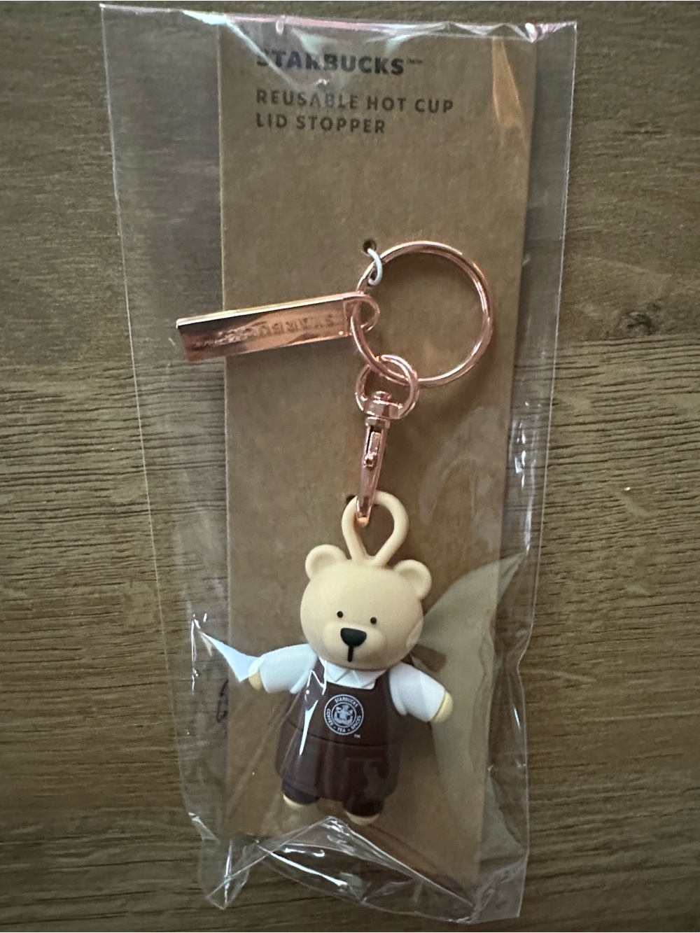 NEW Starbucks Bear Bearista Lid Stopper Keychain Original First Store Pike Place